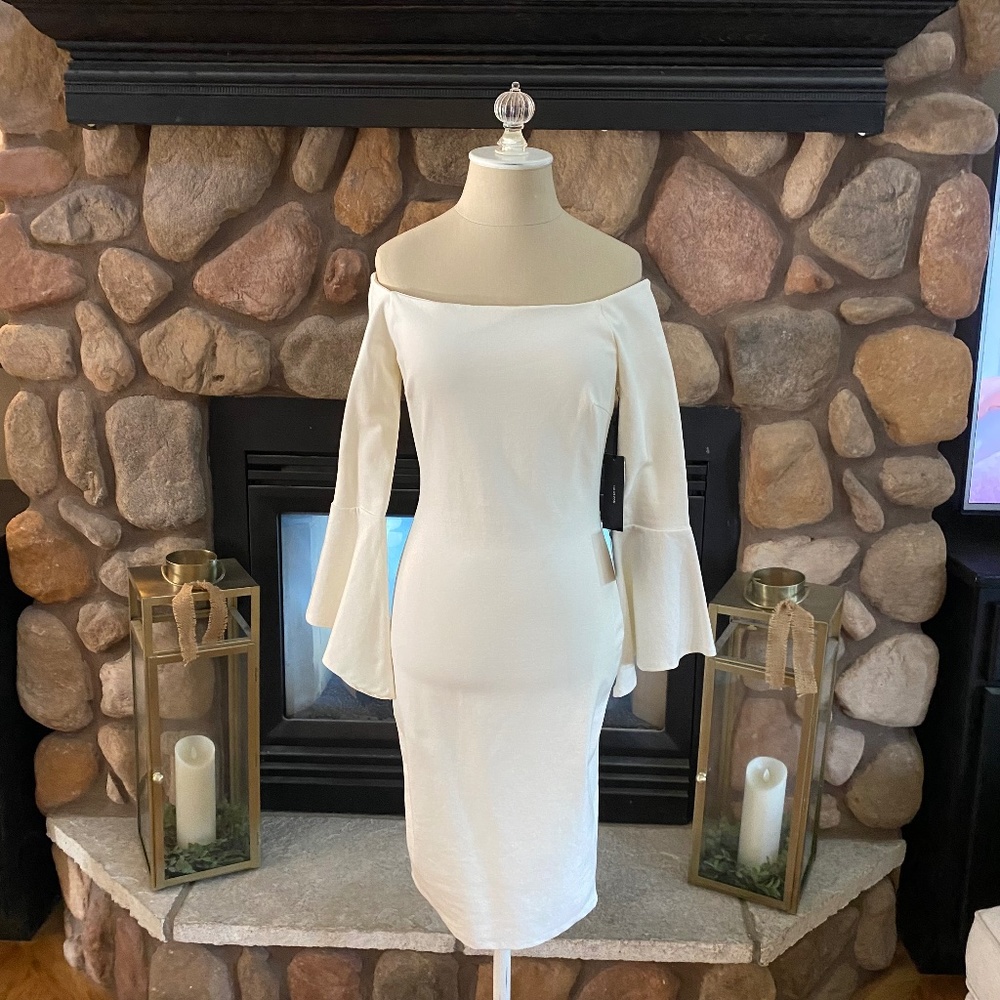 Lulus Ivory Off Shoulder Dress NWT